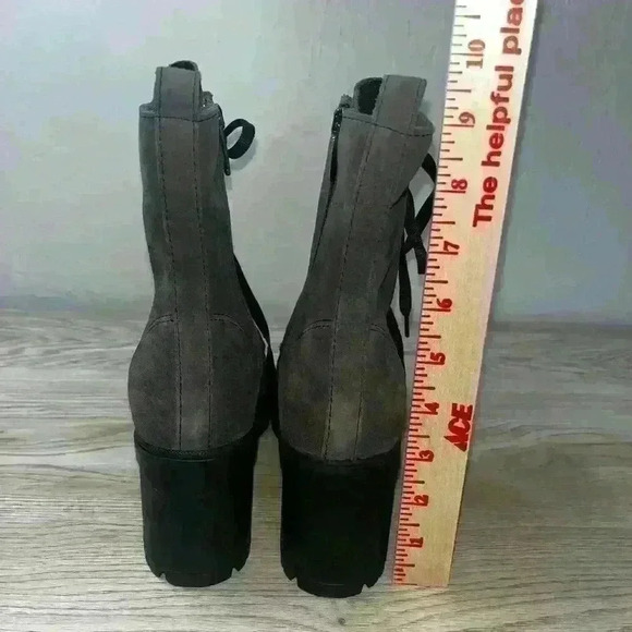 La Canadienne Prunella Rubber Heeled Combat Boots Suede Womens 7.5M $550 - Picture 5 of 9